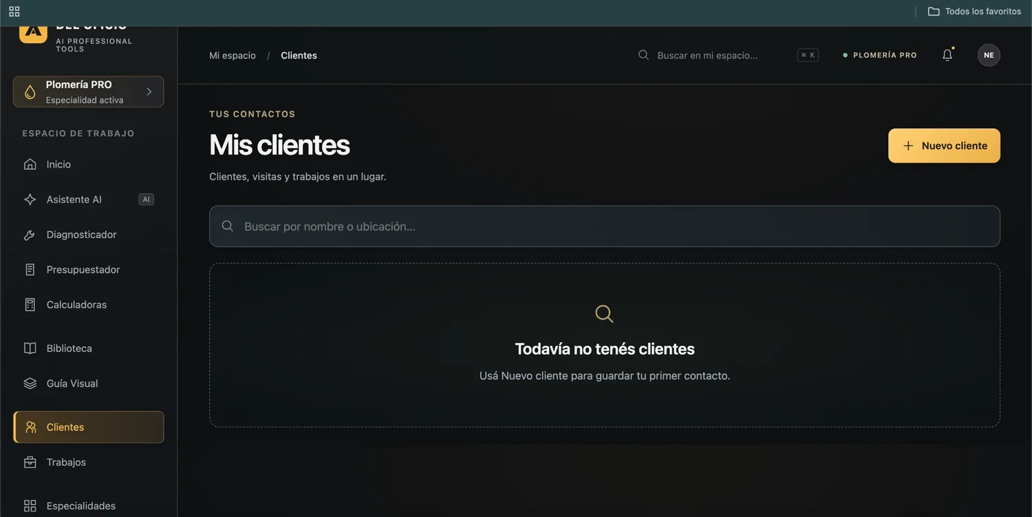Clientes Plomería PRO